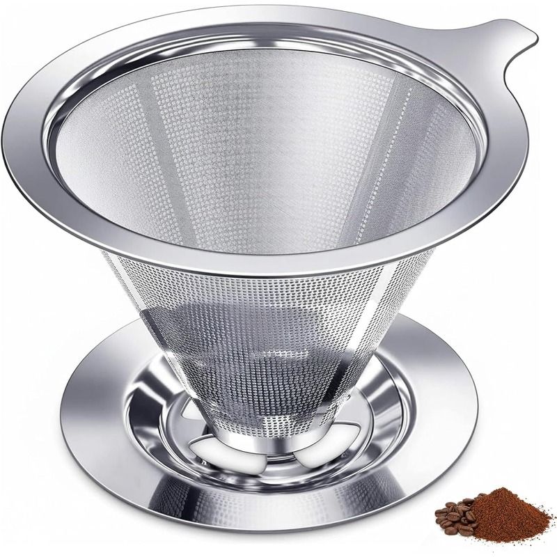 Coffee Equipment Pour Over - Кофеварка-дриппер из нержавеющей стали 304, многоразовая,